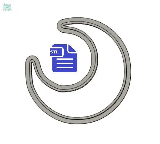Crescent Moon Cookie Cutter STL File - for 3D printing - FILE ONLY - Digital Download - The Crafts and Glitter Shop
