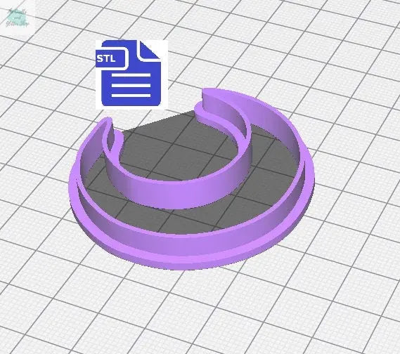 Crescent Moon Cookie Cutter STL File - for 3D printing - FILE ONLY - Digital Download - The Crafts and Glitter Shop