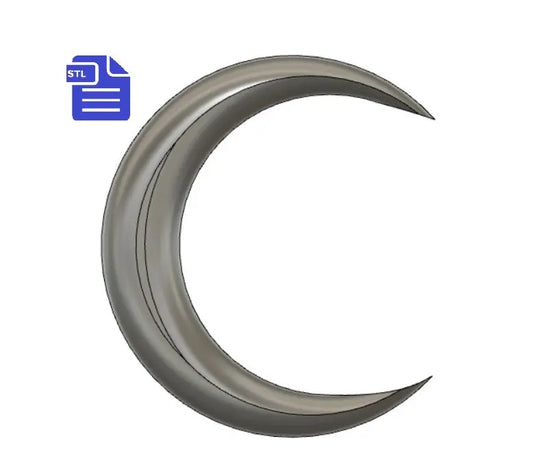 Crescent Moon STL File - for 3D printing - FILE ONLY - The Crafts and Glitter Shop