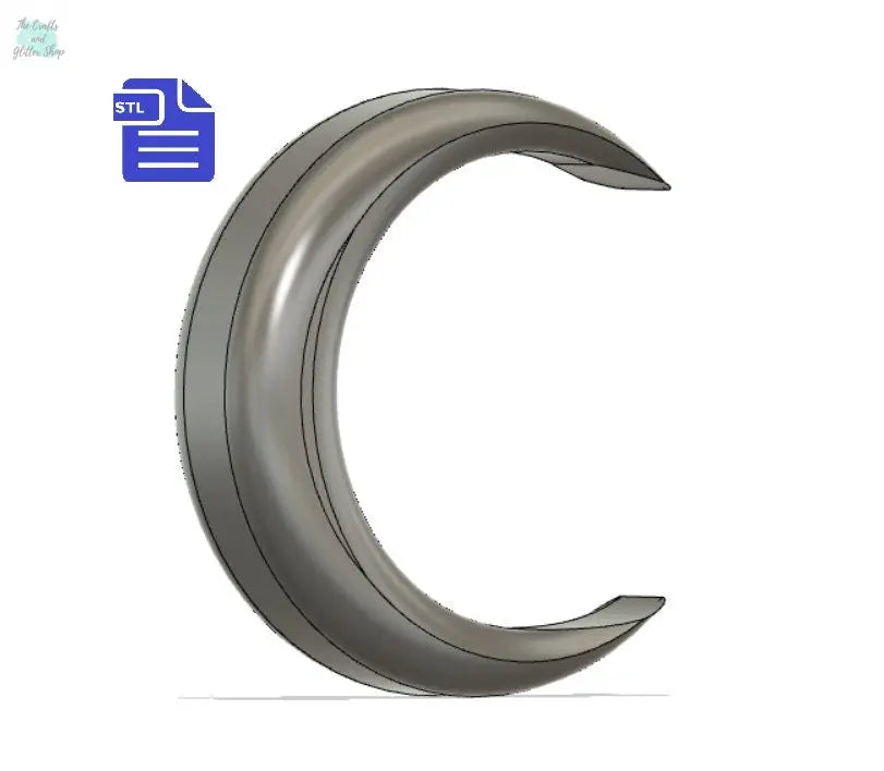 Crescent Moon STL File - for 3D printing - FILE ONLY - The Crafts and Glitter Shop