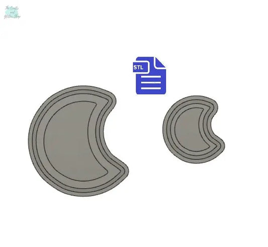 Crescent Moon Shaker Silicone Mold Housing STL File - for 3D printing - FILE ONLY - to make your own silicone molds - diy freshies mold - The Crafts and Glitter Shop