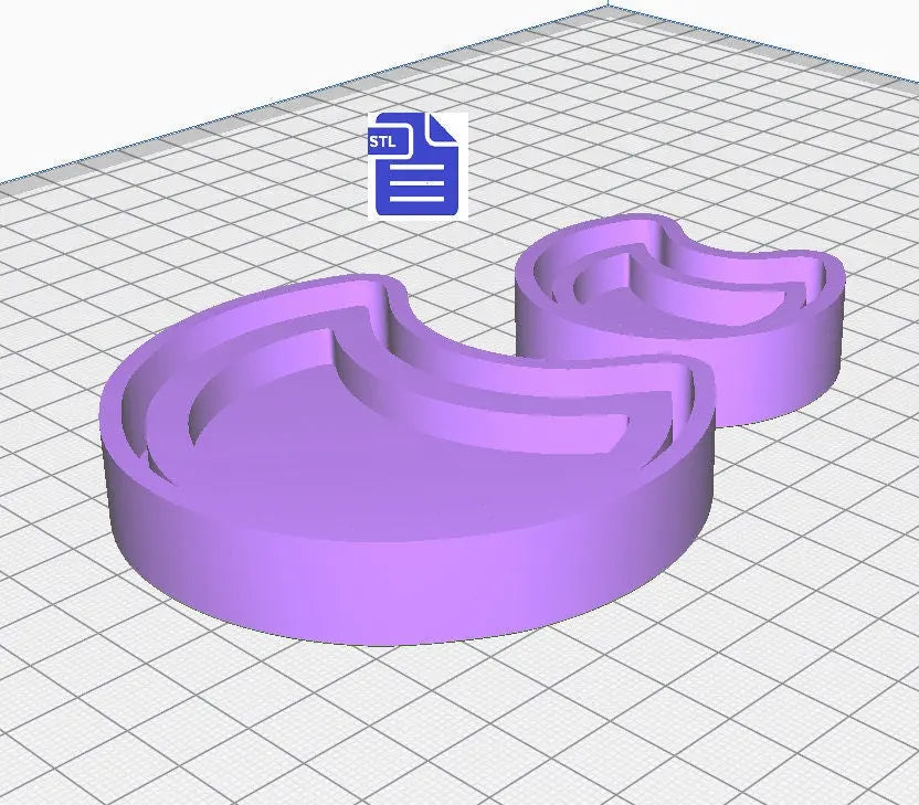 Crescent Moon Shaker Silicone Mold Housing STL File - for 3D printing - FILE ONLY - to make your own silicone molds - diy freshies mold - The Crafts and Glitter Shop