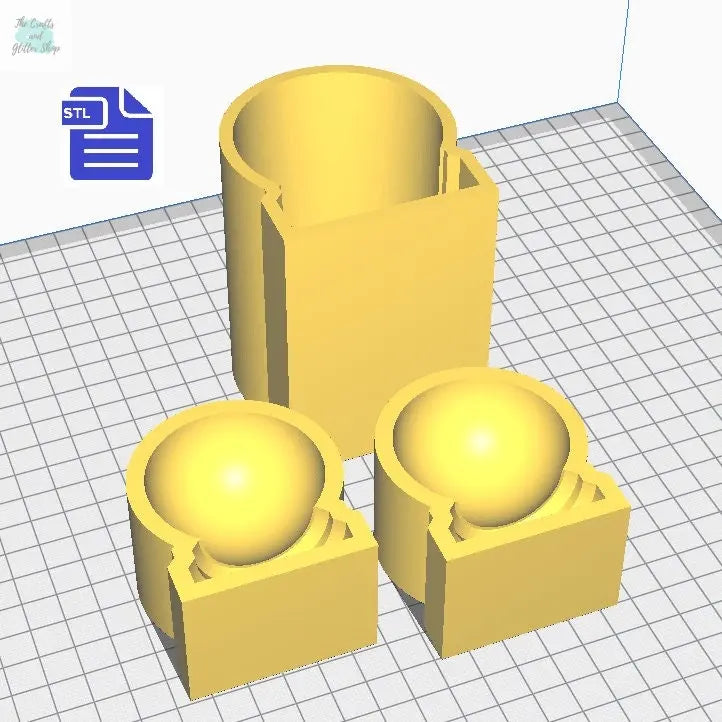 Crystal Ball Bath Bomb Mold STL File - for 3D printing - FILE ONLY - Snow globe Bath Bomb Press Shower Steamer
