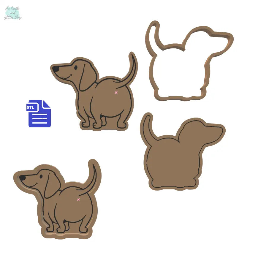 Dachshund Bath Bomb Mold STL File - for 3D printing - FILE ONLY - The Crafts and Glitter Shop