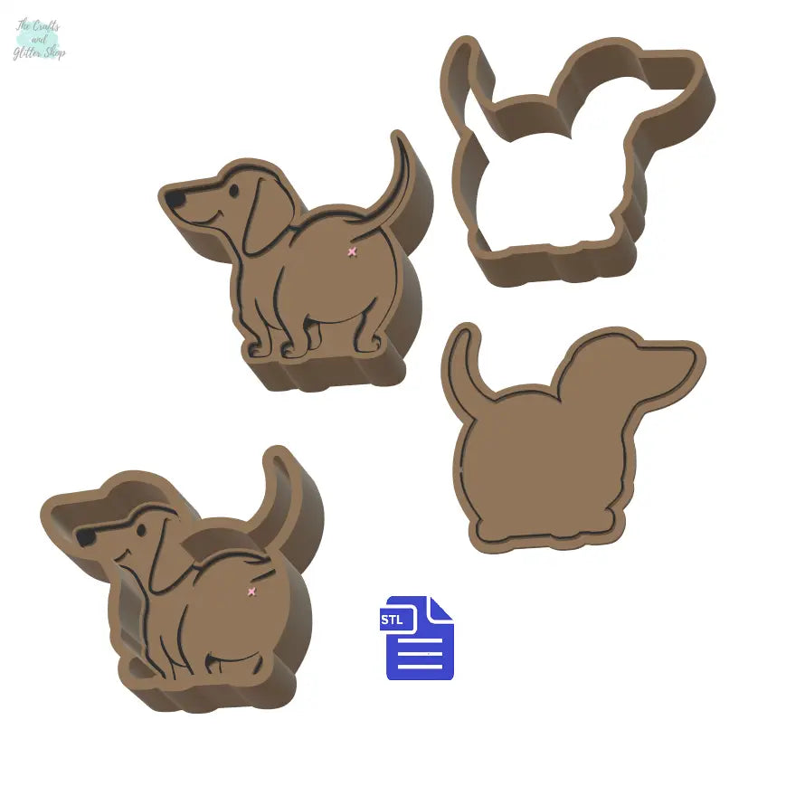 Dachshund Bath Bomb Mold STL File - for 3D printing - FILE ONLY - The Crafts and Glitter Shop