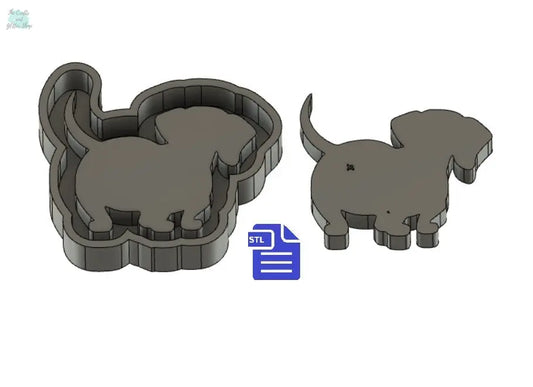 Dachshund STL File - for 3D printing - FILE ONLY - also includes design with tray to make silicone molds - diy freshies mold - The Crafts and Glitter Shop