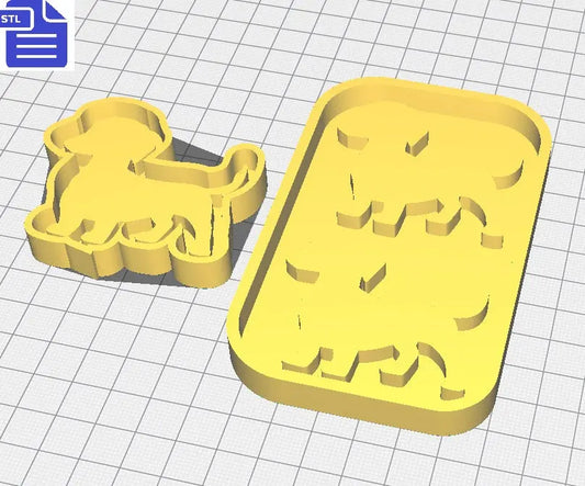 Dachshund Silhouette Mold Tray STL File - for 3D printing - FILE ONLY - with tray for silicone mold making - diy freshies mold
