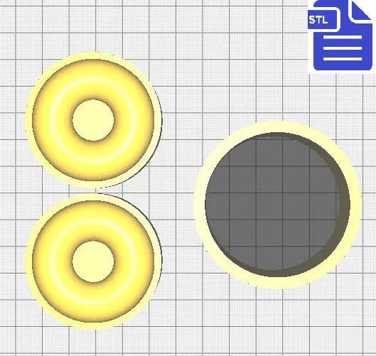 Donut Shower Steamer Press STL File - for 3D printing - FILE ONLY - Bath Bomb Mold - Doughnut Fizzies