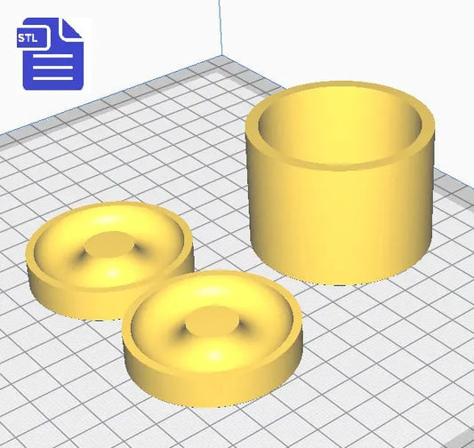 Donut Shower Steamer Press STL File - for 3D printing - FILE ONLY - Bath Bomb Mold - Doughnut Fizzies