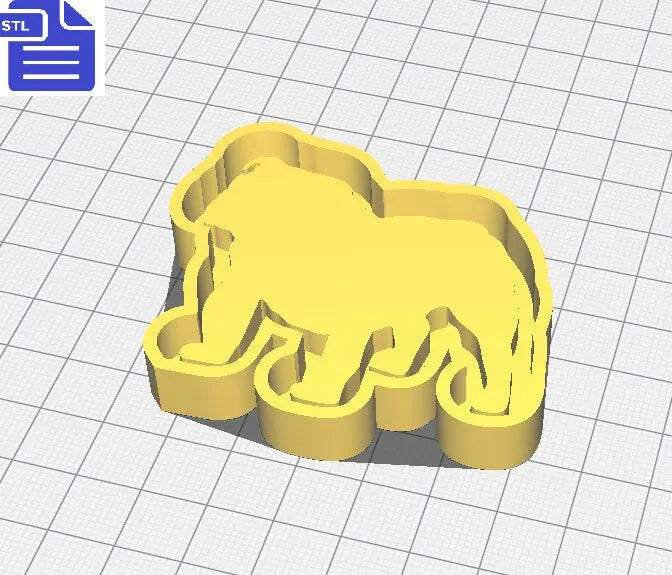 English Bulldog Silhouette Mold Tray STL File - for 3D printing - FILE ONLY  - with tray for silicone mould making - diy freshies mold - The Crafts and Glitter Shop