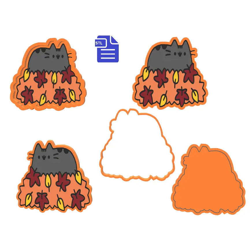 FREE SAMPLE - 1pc & 3pc Autumn Pusheen Bath Bomb Mold STL File - The Crafts and Glitter Shop