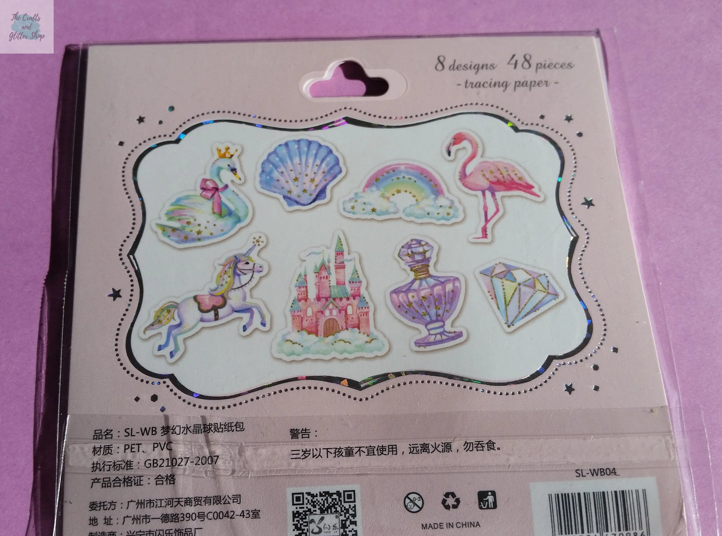 Fairy tale Sticker Flakes Pack - 48 pieces The Crafts and Glitter Shop
