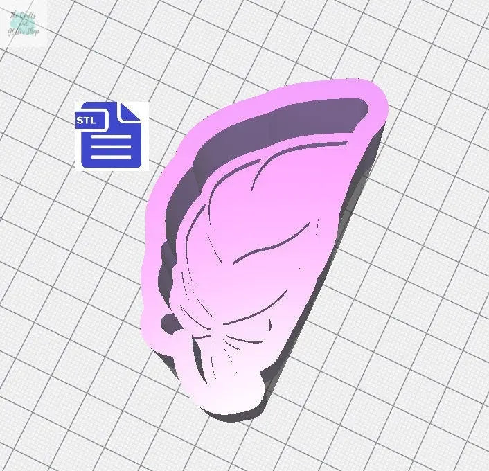 Feather Bath Bomb Mold STL File - for 3D printing - FILE ONLY - Bath Bomb Hand Press Mould