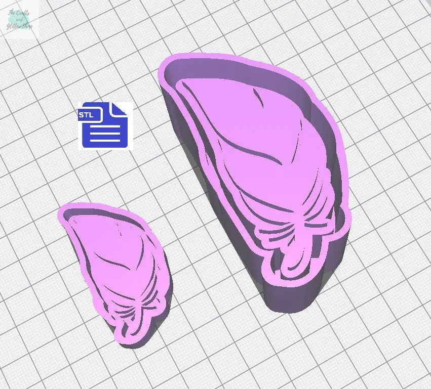 Feather Mold Housing STL File - for 3D printing - FILE ONLY - to make silicone molds for resin, soap or bath bombs - diy freshies mold