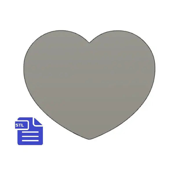 Flat Heart Straw Topper STL File - for 3D printing - FILE ONLY - Instant Digital Download