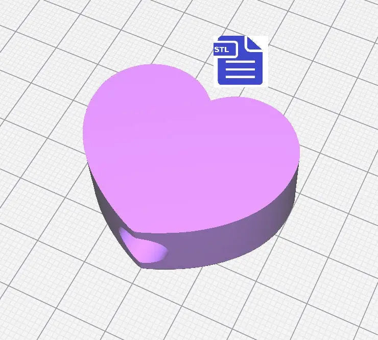 Flat Heart Straw Topper STL File - for 3D printing - FILE ONLY - Instant Digital Download