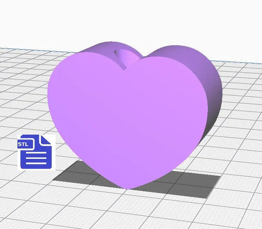 Flat Heart Straw Topper STL File - for 3D printing - FILE ONLY - Instant Digital Download - The Crafts and Glitter Shop