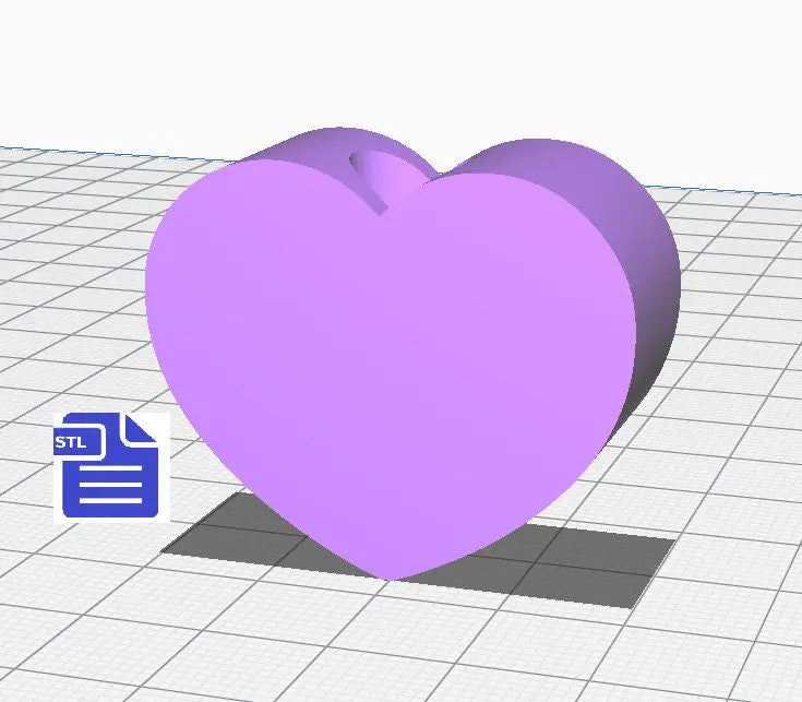 Flat Heart Straw Topper STL File - for 3D printing - FILE ONLY - Instant Digital Download