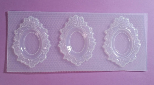 Flowers Cameo Frame Setting Plastic Mold