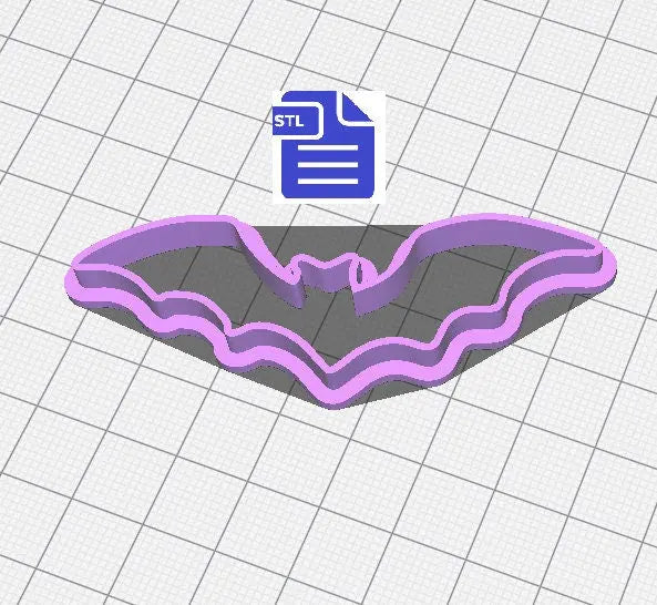 Flying Bat Cookie Cutter STL File - for 3D printing - FILE ONLY - Digital Download - The Crafts and Glitter Shop