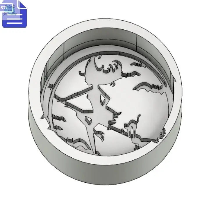Flying Witch Bath Bomb Mold STL File - for 3D printing - FILE ONLY - Halloween Bath Bomb Press Shower Steamer