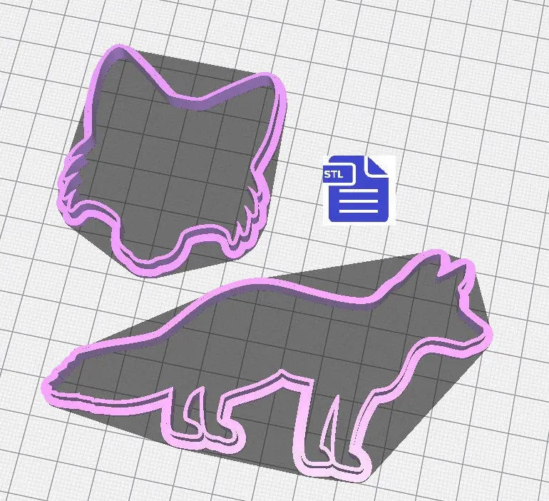 Fox Cookie Cutter STL File - for 3D printing - FILE ONLY - Digital Download
