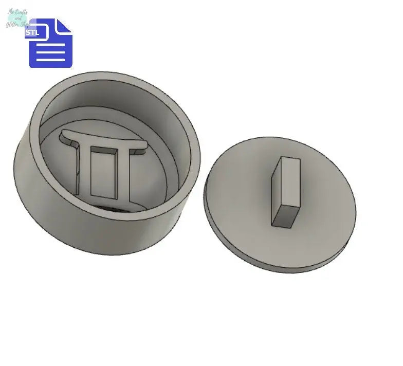 Gemini Bath Bomb Press STL File - for 3D printing - FILE ONLY - print your own mold for bath bomb making Shower Steamer