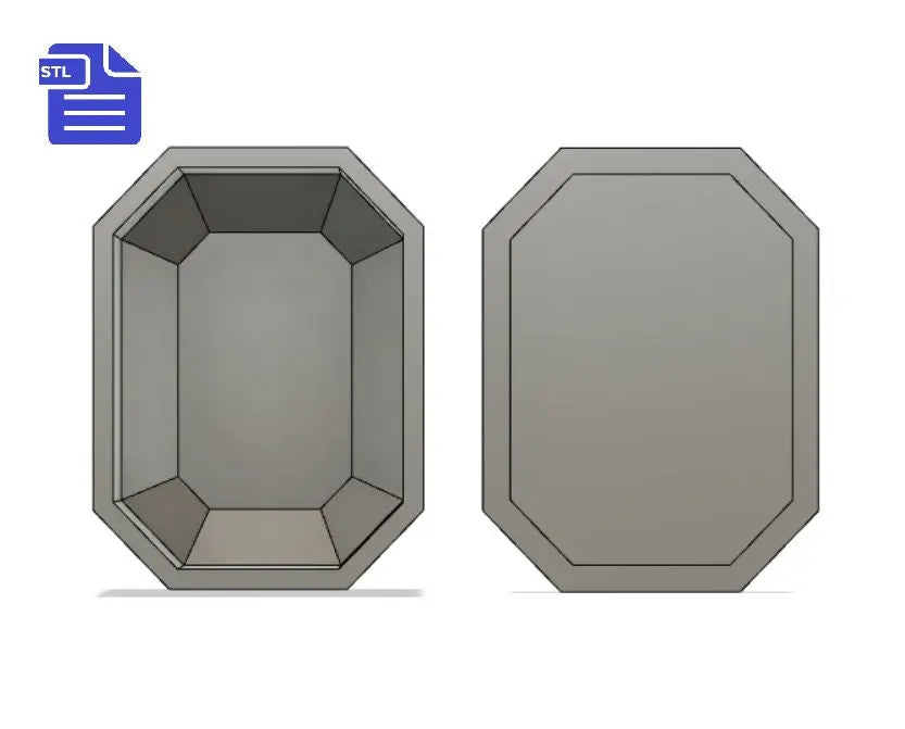 Gemstone Bath Bomb Mold STL File - for 3D printing - FILE ONLY - Rectangle Gem Bath Bomb Press Mould Shower Steamer