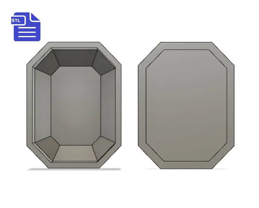 Gemstone Bath Bomb Mold STL File - for 3D printing - FILE ONLY - Rectangle Gem Bath Bomb Press Mould Shower Steamer