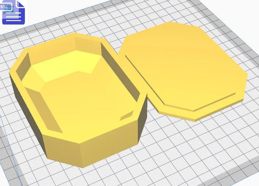 Gemstone Bath Bomb Mold STL File - for 3D printing - FILE ONLY - Rectangle Gem Bath Bomb Press Mould Shower Steamer - The Crafts and Glitter Shop
