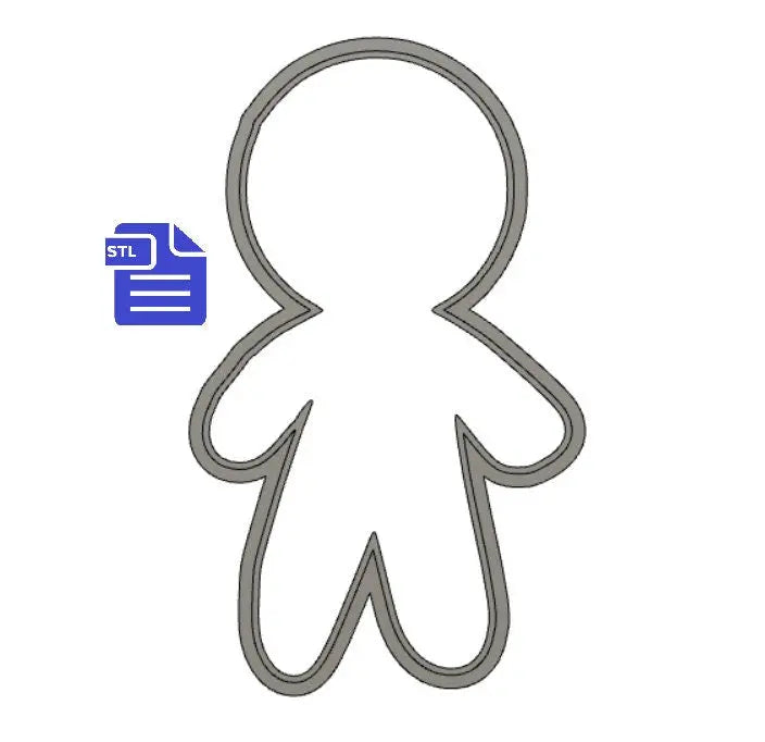 Gingerbread Man Cookie Cutter STL File - for 3D printing - FILE ONLY - Digital Download - The Crafts and Glitter Shop