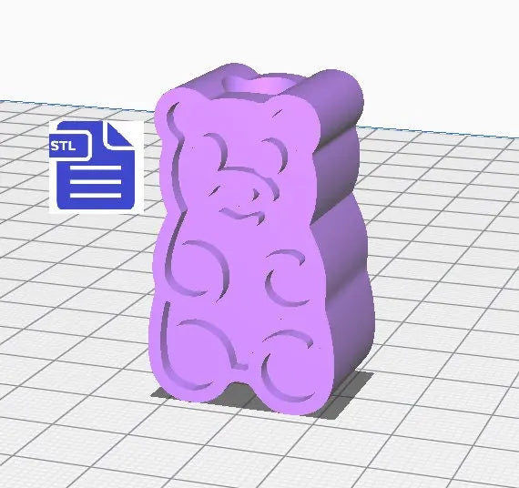 Gummy Bear Straw Topper STL File - for 3D printing - FILE ONLY - Instant Digital Download