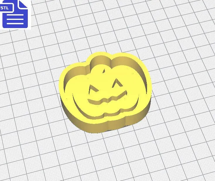 Halloween pumpkin silhouette STL File - for 3D printing - FILE ONLY - with tray to make silicone molds - diy freshies mold