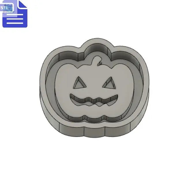 Halloween pumpkin silhouette STL File - for 3D printing - FILE ONLY - with tray to make silicone molds - diy freshies mold