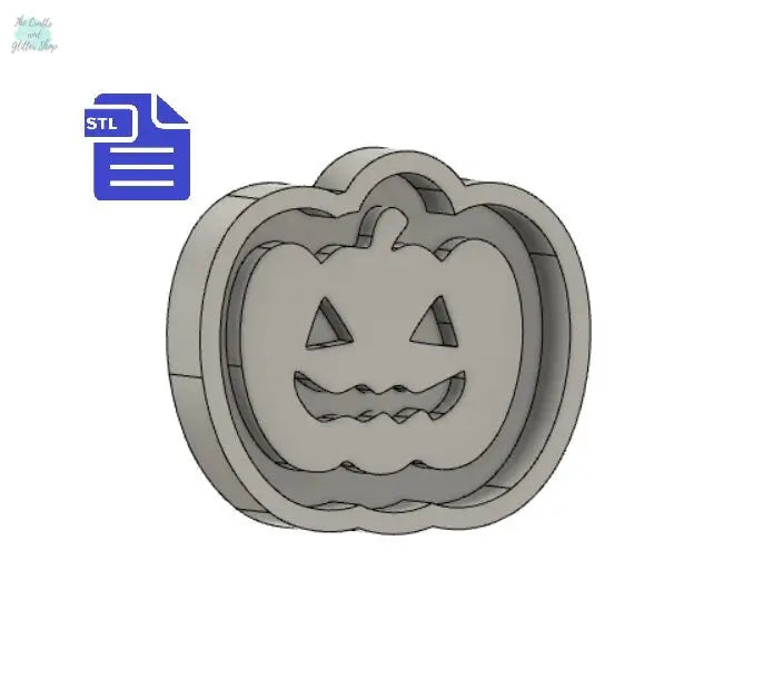 Halloween pumpkin silhouette STL File - for 3D printing - FILE ONLY - with tray to make silicone molds - diy freshies mold