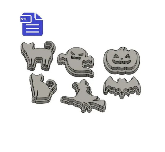 Halloween silhouettes STL File - for 3D printing - FILE ONLY - Cat, Witch, Pumpkin, Ghost & Bat - The Crafts and Glitter Shop