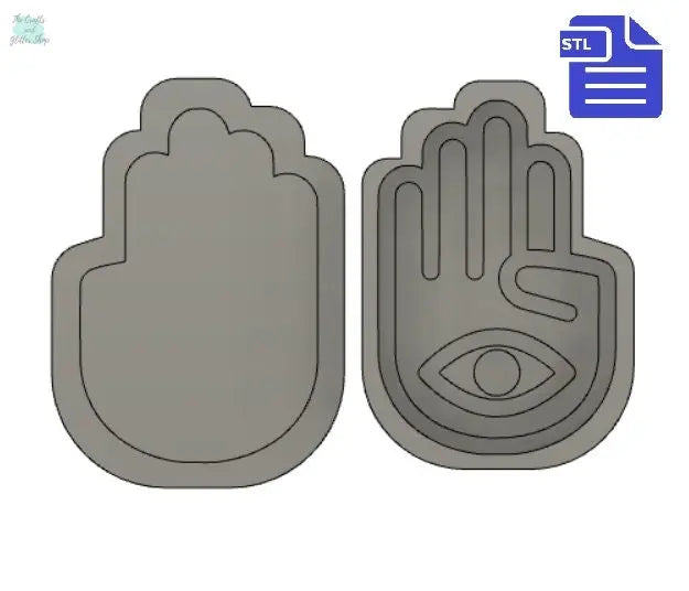 Hamsa STL File - for 3D printing - FILE ONLY - 2 piece Hamsa Bath Bomb Mold - can be used as a mold for bath bomb making Shower Steamer