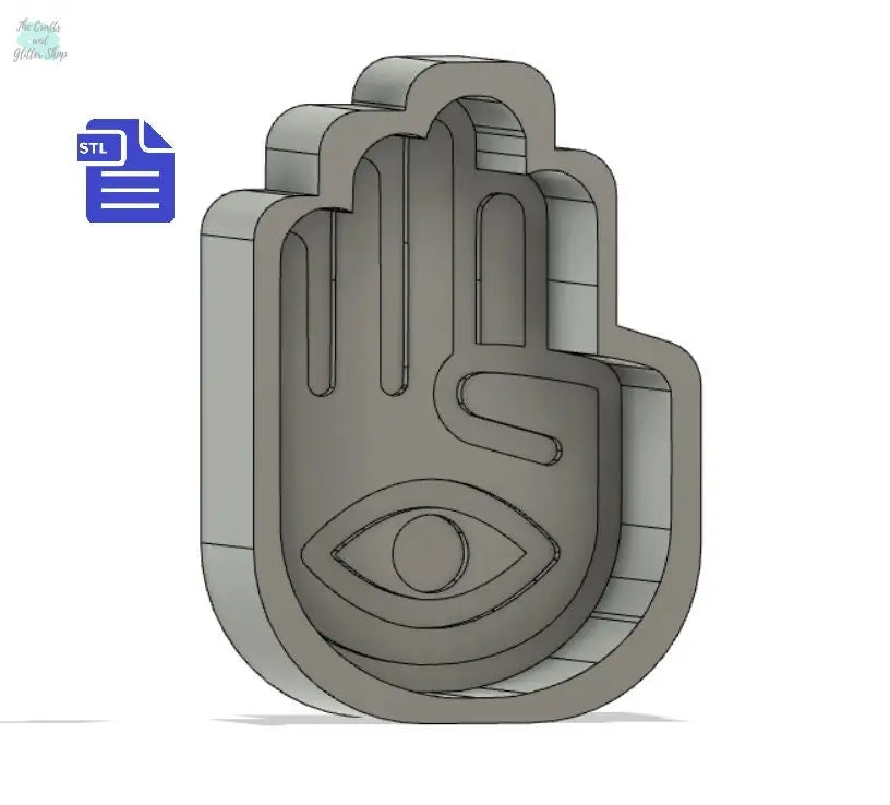 Hamsa STL File - for 3D printing - FILE ONLY - 2 piece Hamsa Bath Bomb Mold - can be used as a mold for bath bomb making Shower Steamer - The Crafts and Glitter Shop