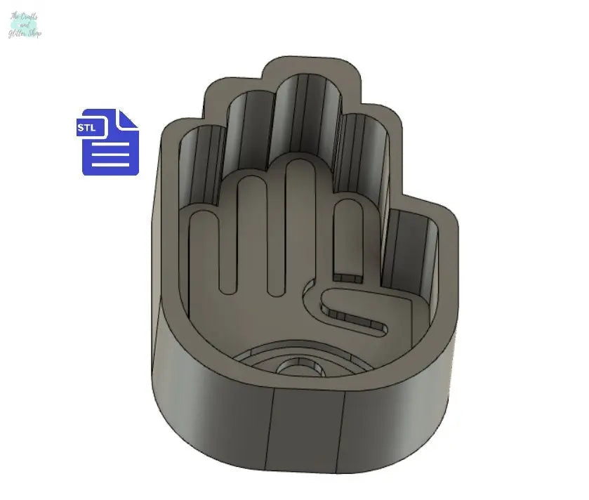 Hamsa STL File - for 3D printing - FILE ONLY - 2 piece Hamsa Bath Bomb Mold - can be used as a mold for bath bomb making Shower Steamer - The Crafts and Glitter Shop