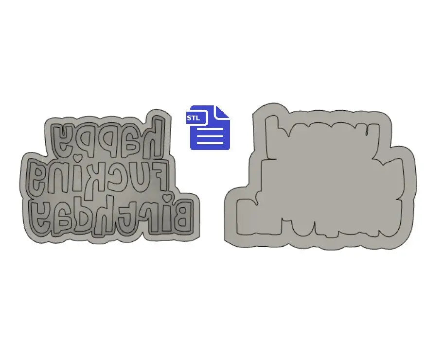 Happy F*cking Birthday Bath Bomb Mold STL File - for 3D printing - FILE ONLY - 2 piece Hand Press Bath Bomb Mould - The Crafts and Glitter Shop