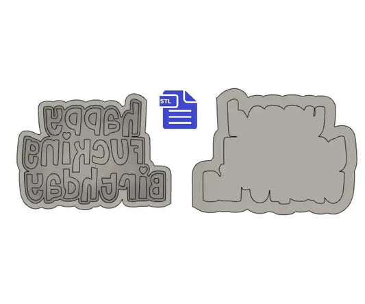 Happy F*cking Birthday Bath Bomb Mold STL File - for 3D printing - FILE ONLY - 2 piece Hand Press Bath Bomb Mould - The Crafts and Glitter Shop