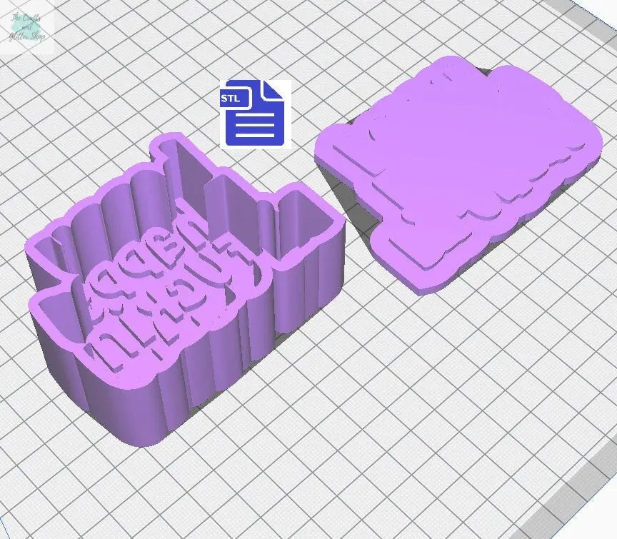 Happy F*cking Birthday Bath Bomb Mold STL File - for 3D printing - FILE ONLY - 2 piece Hand Press Bath Bomb Mould - The Crafts and Glitter Shop