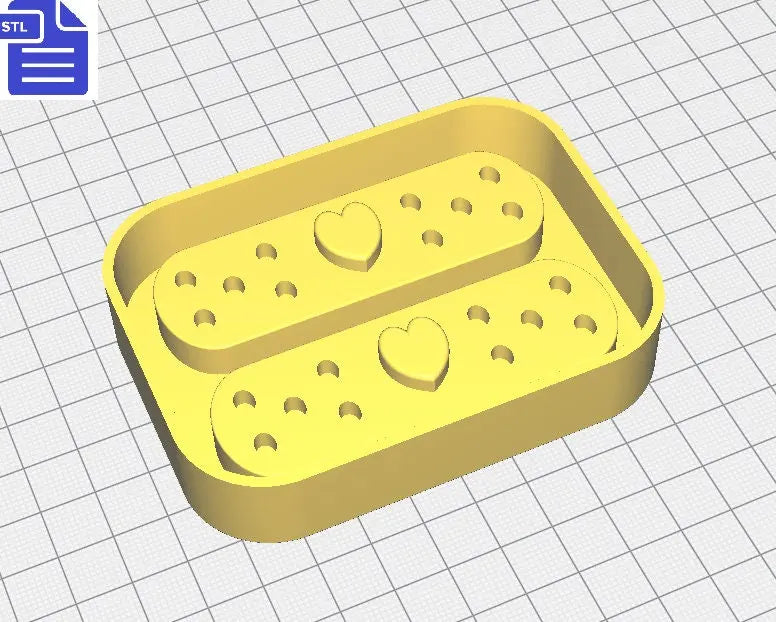 Heart Bandage Mold Tray STL File - for 3D printing - FILE ONLY - with tray to make silicone molds - diy freshies mold - The Crafts and Glitter Shop