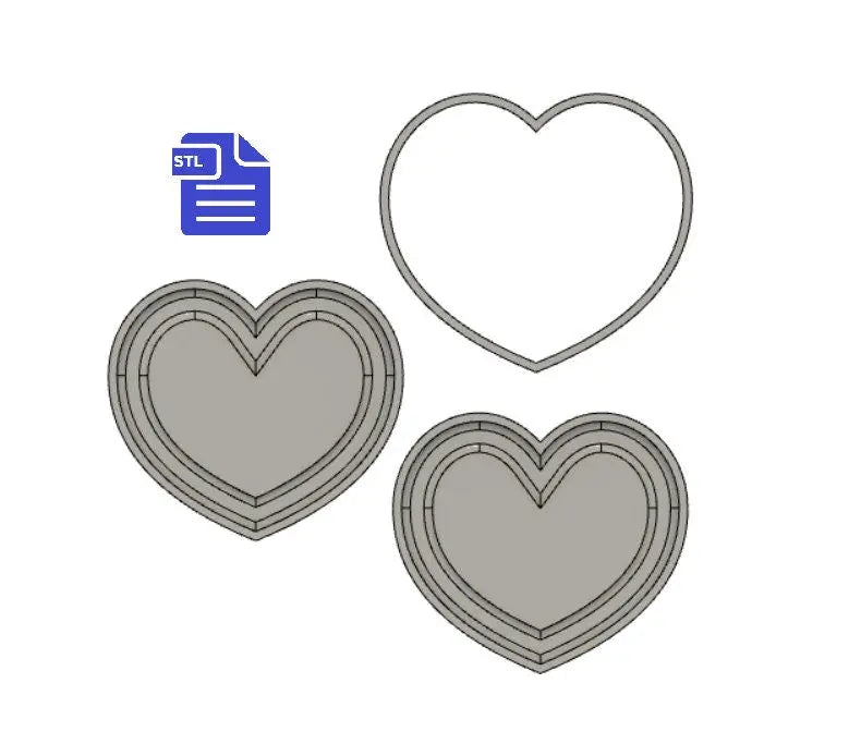 Heart Bath Bomb Mold Press STL File - for 3D printing - FILE ONLY - 3 part Bath Bomb Press - Shower Steamer Mould