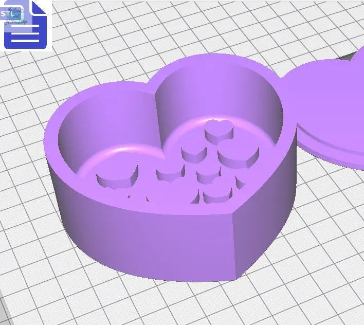 Heart Bath Bomb Mold STL File - for 3D printing - FILE ONLY - Bath Bomb Press, Shower Steamer