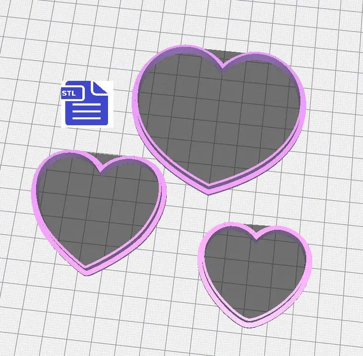 Heart Cookie Cutter STL File - for 3D printing - FILE ONLY - Digital Download - The Crafts and Glitter Shop