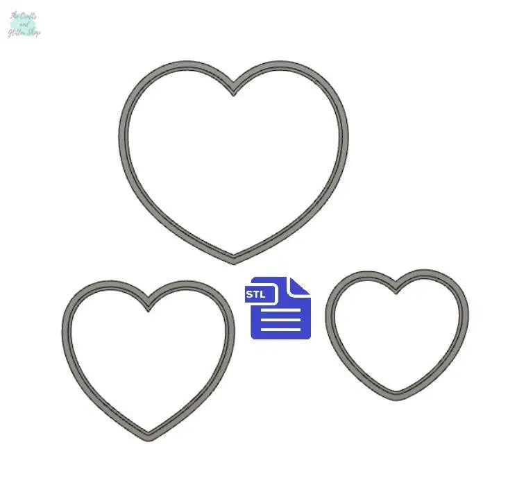Heart Cookie Cutter STL File - for 3D printing - FILE ONLY - Digital Download - The Crafts and Glitter Shop