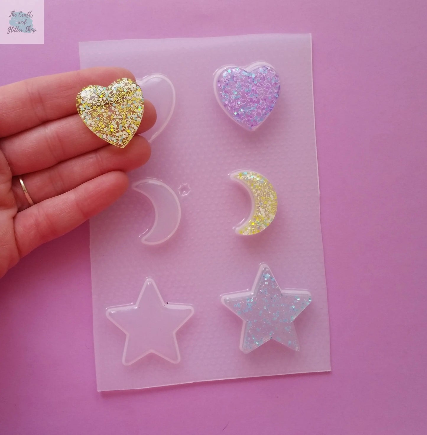 Heart Moon Star Palette Mold The Crafts and Glitter Shop