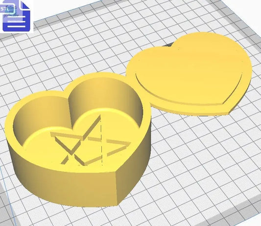 Heart Pentagram Bath Bomb Mold STL File - for 3D printing - FILE ONLY - Heart Pentagram Bath Bomb Press Mould Shower Steamer