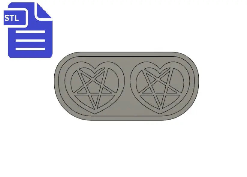 Heart Pentagram STL File - for 3D printing - FILE ONLY - for silicone mold making - diy freshies mold